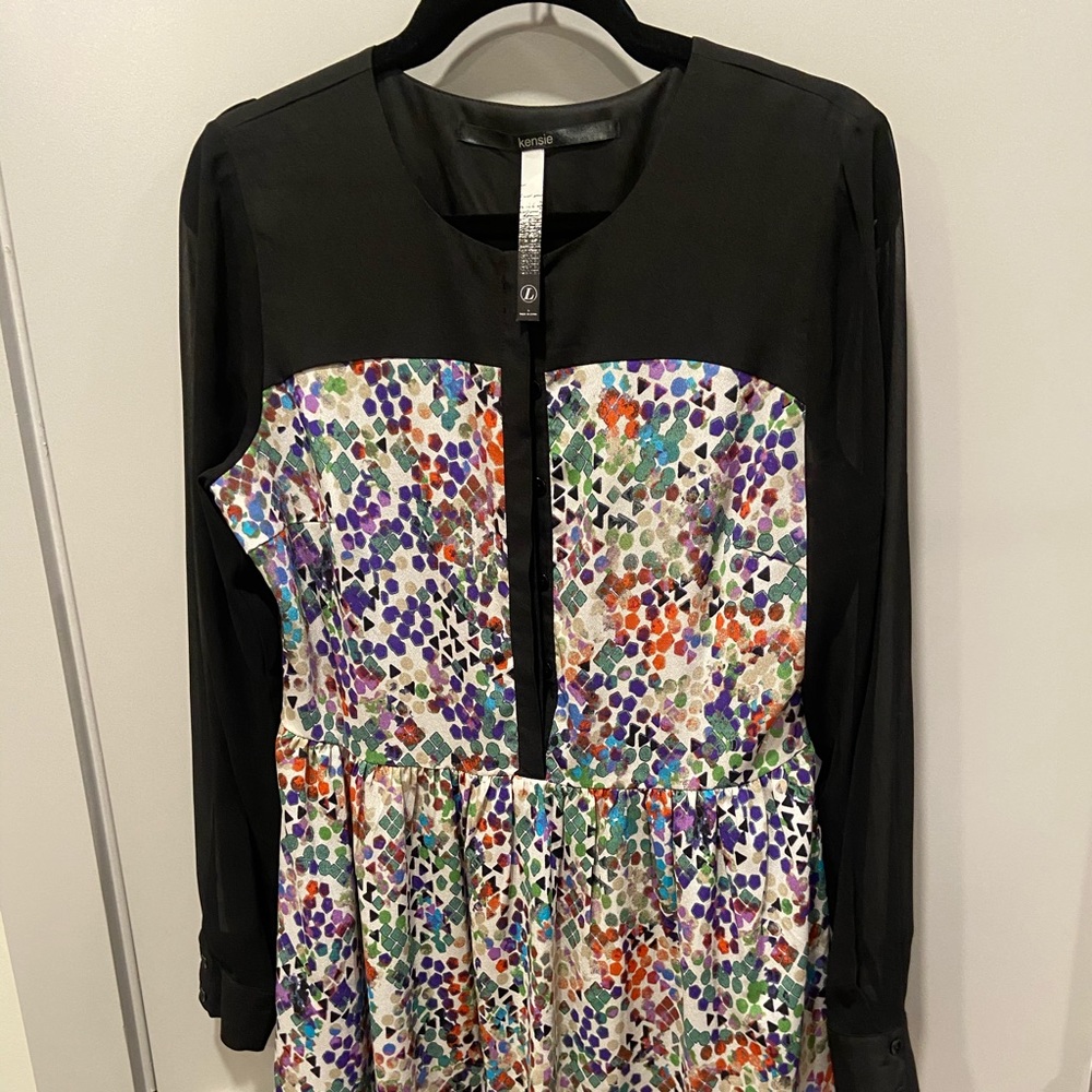 Kensie multi-colored, button down dress